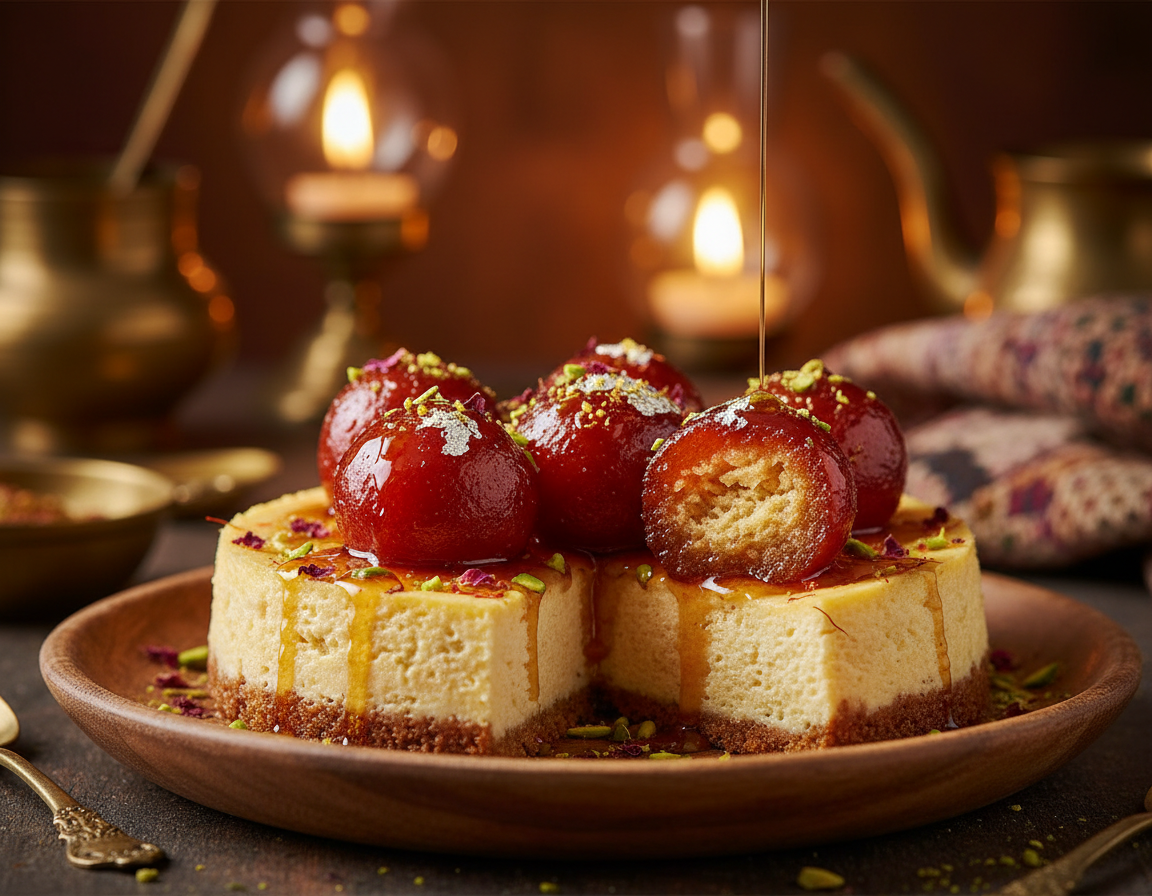Gulab Jamun Cheesecake